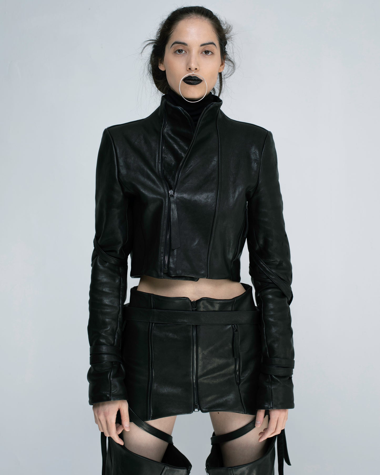 X : HARNESS LEATHER JACKET